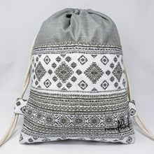 Load image into Gallery viewer, Mondkind Backpack with front pockets * Wanderlust *  Silvery Aztec