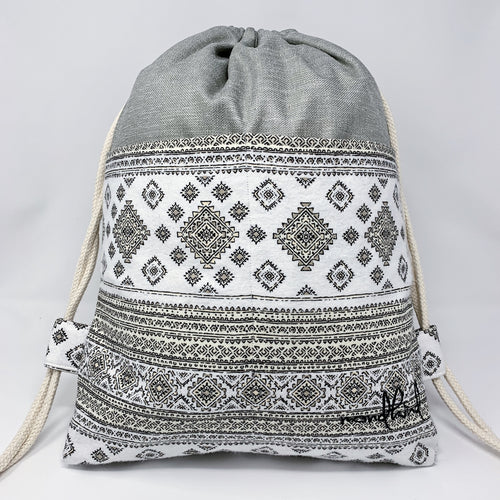 Mondkind Backpack with front pockets * Wanderlust *  Silvery Aztec