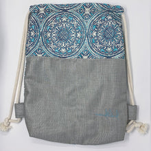 Load image into Gallery viewer, Mondkind Backpack with front pockets * Wanderlust * Ice Blue Ornaments