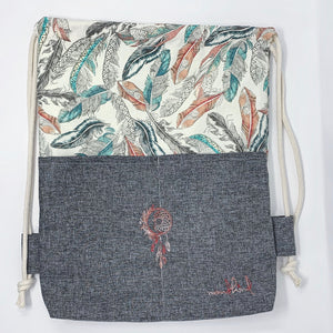 Mondkind Backpack with front pockets * Wanderlust * Catch my Peach Feather