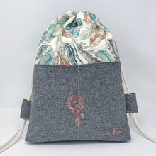 Load image into Gallery viewer, Mondkind Backpack with front pockets * Wanderlust * Catch my Peach Feather