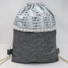 Load image into Gallery viewer, Mondkind Backpack with front pockets * Wanderlust *  Turquoise Arrows