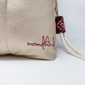 Mondkind Backpack with front pockets * Wanderlust *  Plum Aztec of Pearls