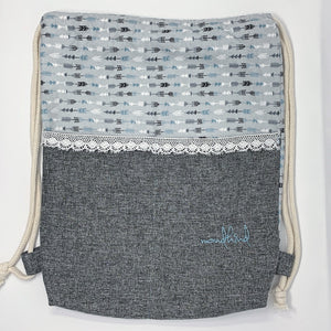 Mondkind Backpack with front pockets * Wanderlust *  Turquoise Arrows