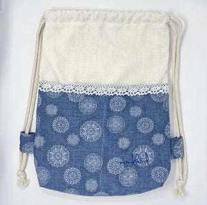 Mondkind Backpack with front pockets * Wanderlust *  White Mandalas