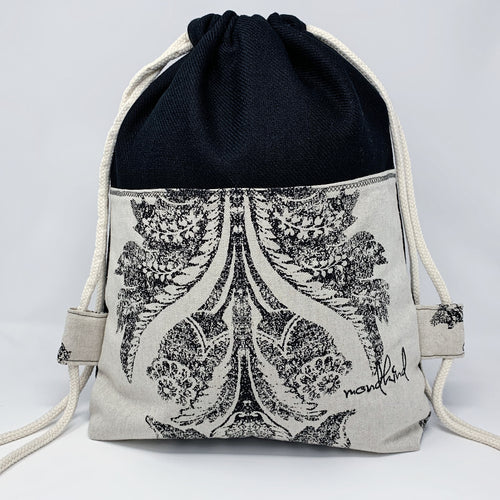 Mondkind Backpack with front pockets * Wanderlust * Black Champagne